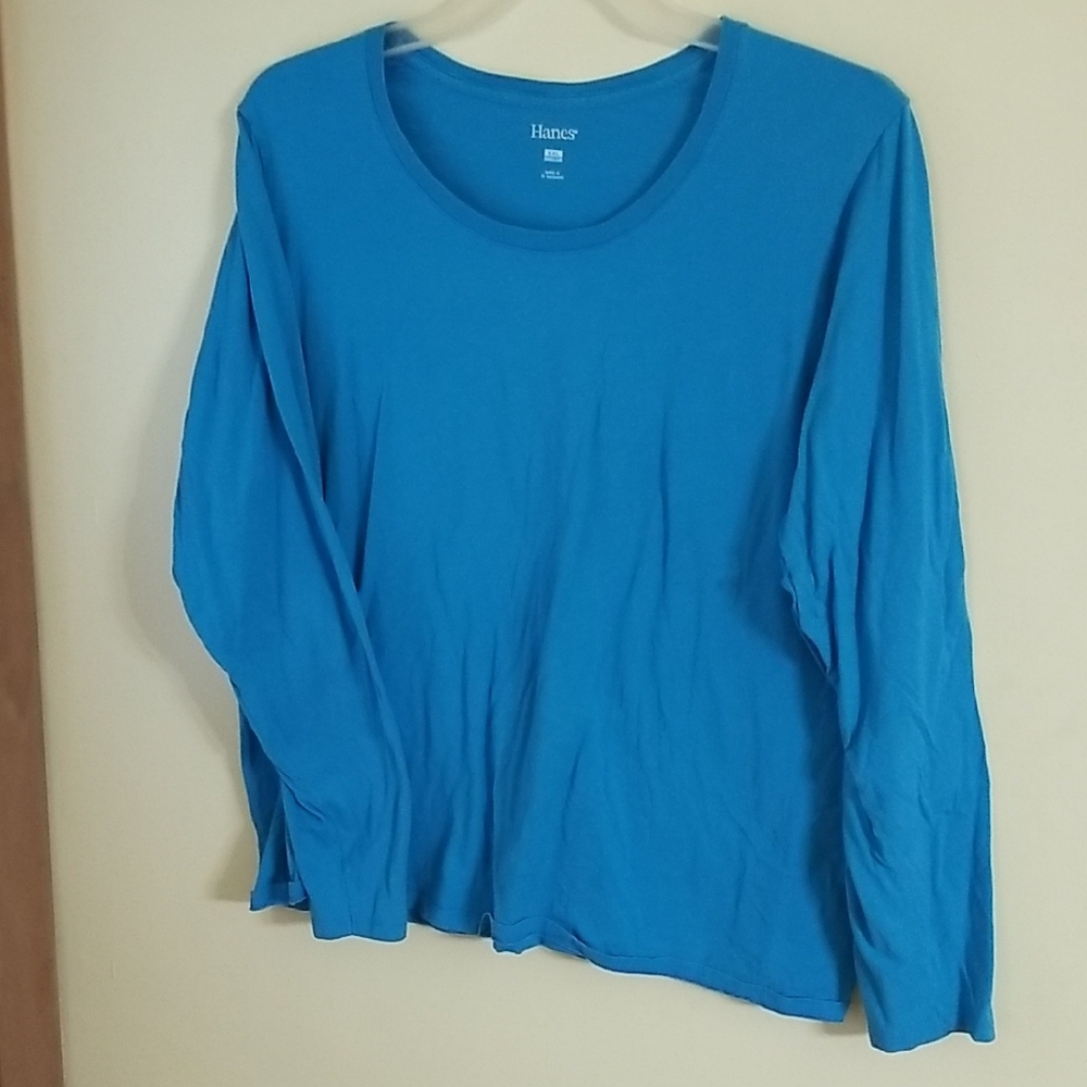 Hanes Teal Long Sleeve Shirt